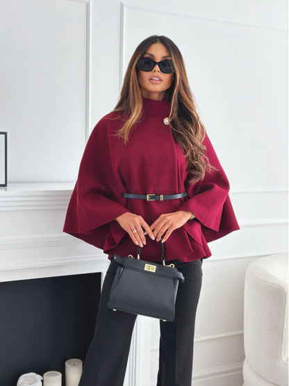 Poncho élégant avec ceinture ajustable