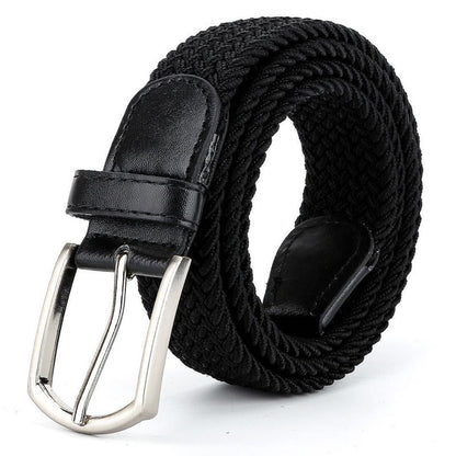 Ceinture Décontractée en Toile Tressée Extensible pour Hommes - Style Rétro et Élégance