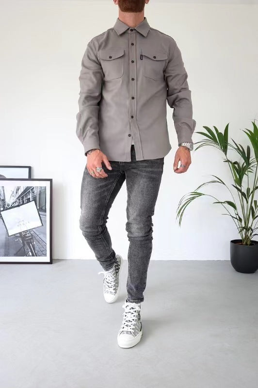 Chemise Casual Homme Jeune - Style Décontracté et Confort Brossé.